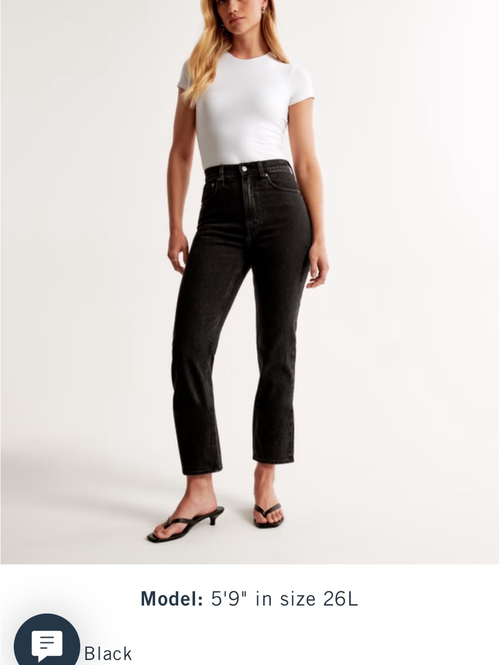 Abercrombie & Fitch High-Rise Slim Straight Jeans in Black